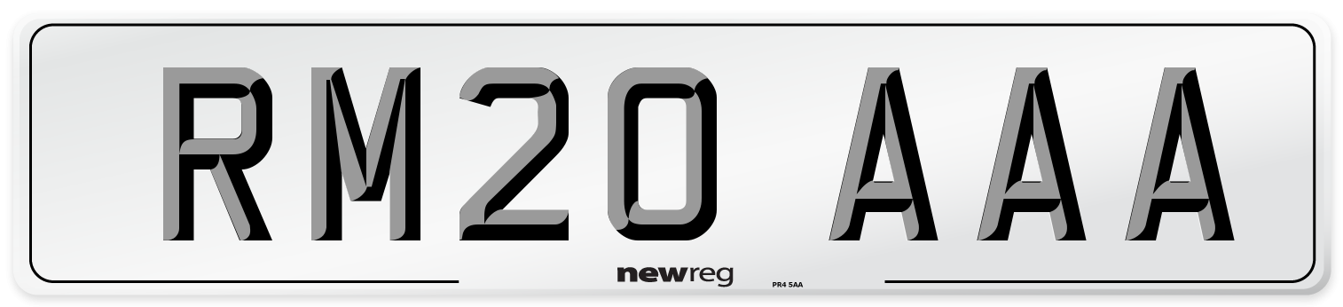 RM20 AAA Number Plate from New Reg